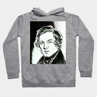 Robert Schumann Black and White Portrait | Robert Schumann Artwork 3 Hoodie